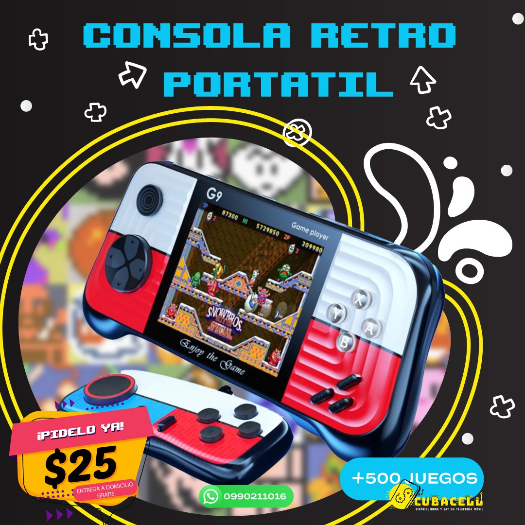 Consola Retro Portátil $25 — +500 juegos — entrega a domicilio gratis